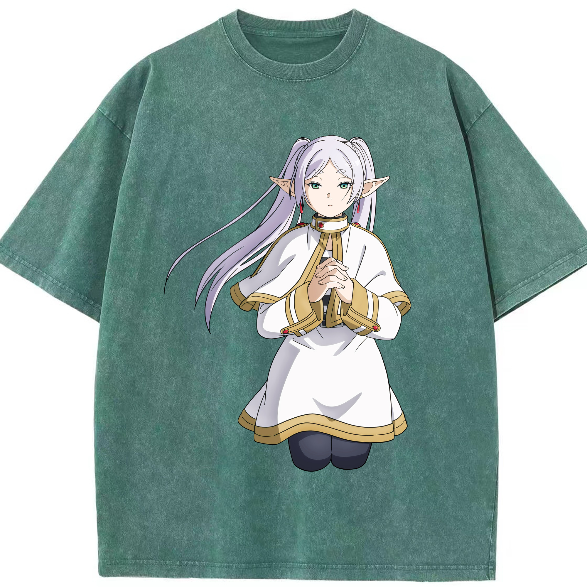 （画像用） 葬送のフリーレン Frieren 綿100% ヴィンテージ風 半袖Tシャツ（フロントプリント）